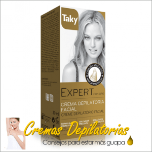 mejor crema depilatoria facial Expert oro de Taky